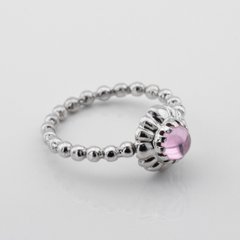 Серебряное кольцо с розовым фианитом 11001п-роз, уточнюйте