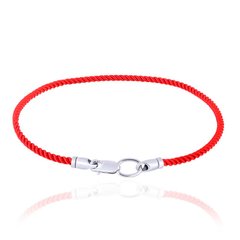 Срібний браслет з червоною ниткою "Оберіг" 75091, 20