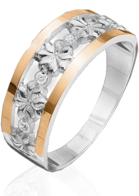 Серебряное женское кольцо "Flower", уточнюйте, Белый