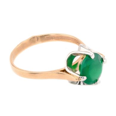 Фото Золотое кольцо с зеленым ониксом 11796ag