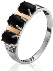 Серебряное женское кольцо "Yvette", уточнюйте, Черный