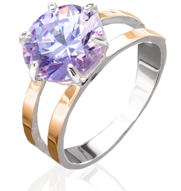 Серебряное женское кольцо "Delta", Лаванда, уточнюйте, Лаванда