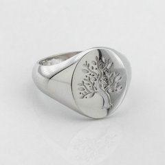 Серебряное кольцо-печатка Дерево жизни K111712, уточнюйте