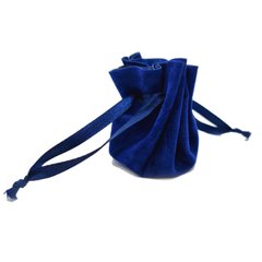 Синий бархатный мешочек для украшений
