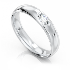 Золотое обручальное кольцо с бриллиантом "Harper", уточнюйте, 1Кр57-0,07-2/2, Белый