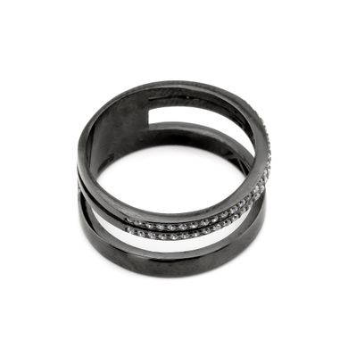 Серебряное кольцо покрытое чорным родием K11945, уточнюйте