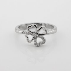 Серебряное кольцо Цветок с фианитами K111654, уточнюйте