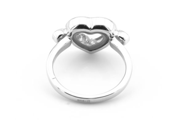 Серебряное кольцо "Сердечко" (фианиты, юв. стекло) СК11026, уточнюйте