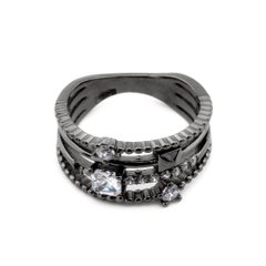 Серебряное кольцо покрытое чорным родием K11946, уточнюйте