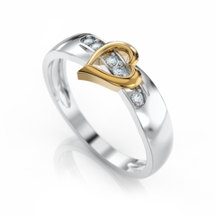 Золотое кольцо с бриллиантами "Jenna", уточнюйте, 5Кр57-0,05-2/3, Белый