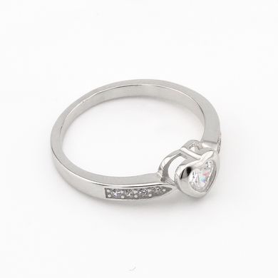 Серебряное кольцо Сердечко с фианитами K11968, уточнюйте