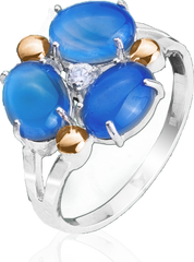 Серебряное женское кольцо "Extravaganza", уточнюйте, Синий