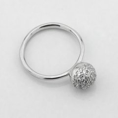 Серебряное кольцо Шарик с фианитами K111708, уточнюйте