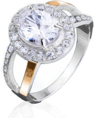 Серебряное женское кольцо "Adriana", уточнюйте, Белый
