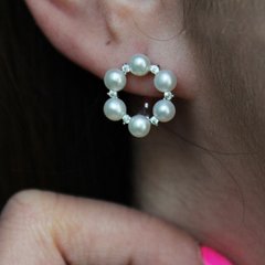 Серебряные серьги "Pearls"