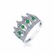 Серебряное кольцо с фианитами 81507, Изумрудный, уточнюйте, Зеленый