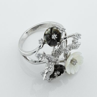Серебряное кольцо Цветы k111749, уточнюйте