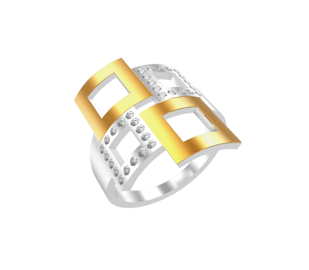 Серебряное женское кольцо "Freetown", уточнюйте, Белый