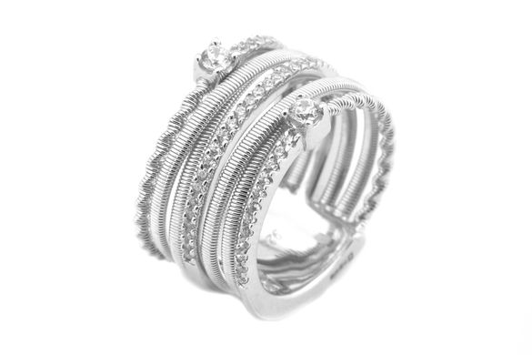 Серебряное кольцо с фианитами СК11018, уточнюйте