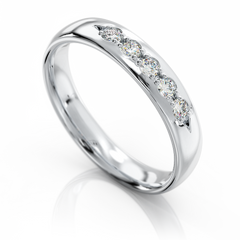 Золотое обручальное кольцо с бриллиантами "Maddison", уточнюйте, 5Кр57-0,17-2/2, Белый