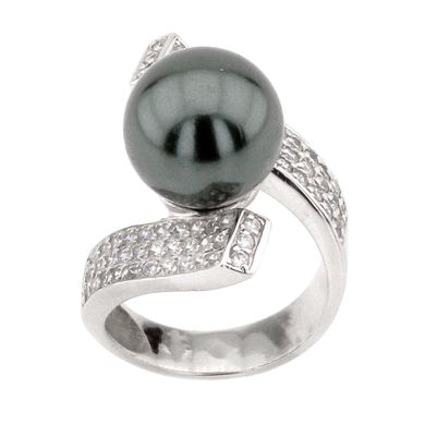 Серебряное кольцо с жемчугом K11611, уточнюйте