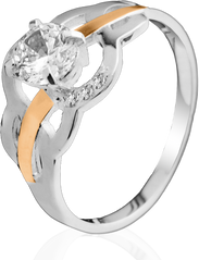 Серебряное женское кольцо "Surprise", уточнюйте, Белый