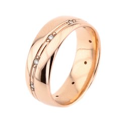 Золотое обручальное кольцо с бриллиантами (6 мм), уточнюйте
