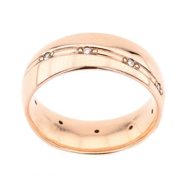 Золотое обручальное кольцо с бриллиантами (6 мм), уточнюйте