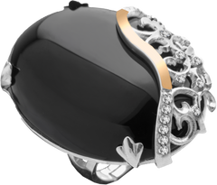 Серебряное женское кольцо "Giovanna", уточнюйте, Черный