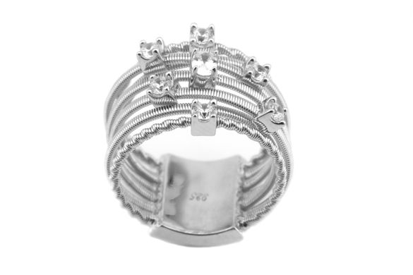 Серебряное кольцо с фианитами CK11019, уточнюйте