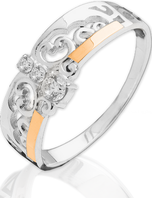 Серебряное женское кольцо "Diadem", уточнюйте, Белый