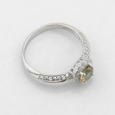 Серебряное кольцо с султанитом и фианитами K111686, уточнюйте