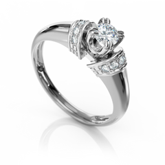 Золотое кольцо с бриллиантами "Fabulous", уточнюйте, 4Кр57-0,03-3/4; 6Кр57-0,08-2/5; 1Кр57-0,25-2/4, Белый
