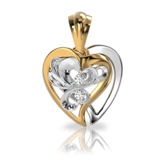 Золотая подвеска с бриллиантами "Empyrean love", 2.52, 2Кр57-0,06-2/3, Белый