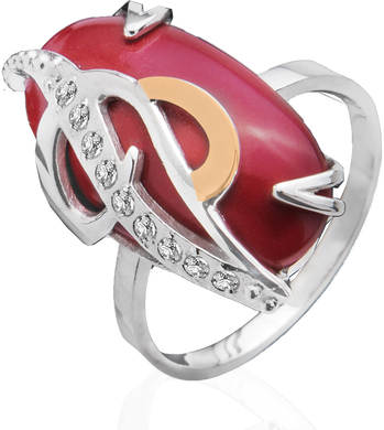 Серебряное женское кольцо "Asteria", уточнюйте, Красный