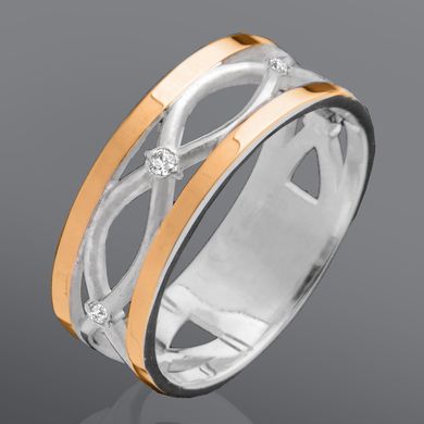 Серебряное женское кольцо "Klaris", уточнюйте, Белый