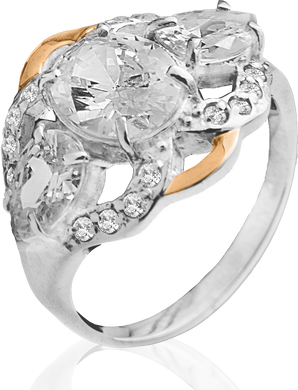 Серебряное женское кольцо "Waltz", уточнюйте, Белый