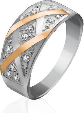 Серебряное женское кольцо "Linda", уточнюйте, Белый