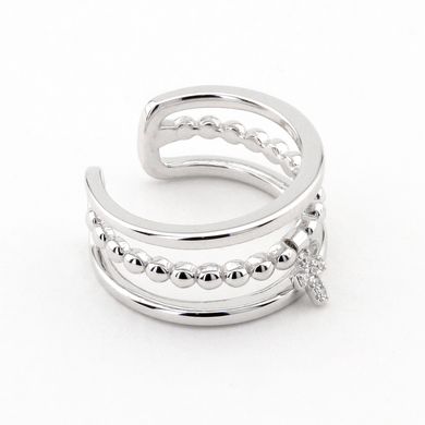 Серебряное открытое кольцо с крестиком K11903, уточнюйте