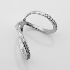 Двойное серебряное кольцо с фианитами 11801-4, уточнюйте