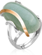 Серебряное женское кольцо "Emelin", уточнюйте, Зеленый