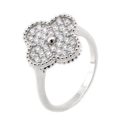 Серебряное кольцо Клевер с фианитами K11973, 18 размер, уточнюйте