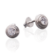 Срібні жіночі сережки цвяшки "Sparkle", Білий