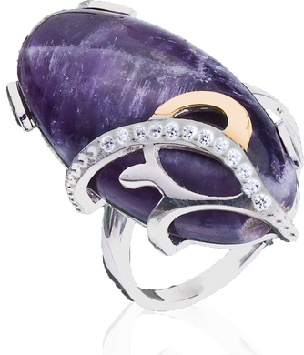 Серебряное женское кольцо "Amphora", уточнюйте, Аметист