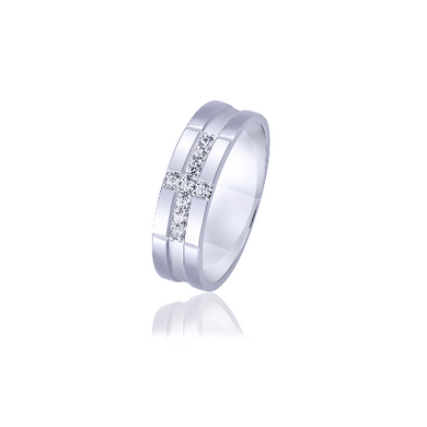 Серебряное кольцо с фианитами 81550, 18, Белый