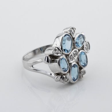 Серебряное кольцо с топазами и фианитами 11025-4, уточнюйте