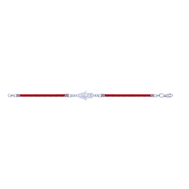 Срібний браслет з червоною ниткою 75077, 18
