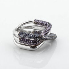 Серебряное кольцо с фиолетовыми фианитами K111755, уточнюйте