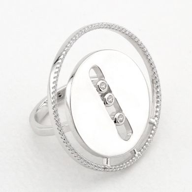 Серебряное кольцо с фианитами K11890, уточнюйте