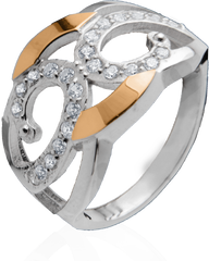 Серебряное женское кольцо "Deja vu", уточнюйте, Белый